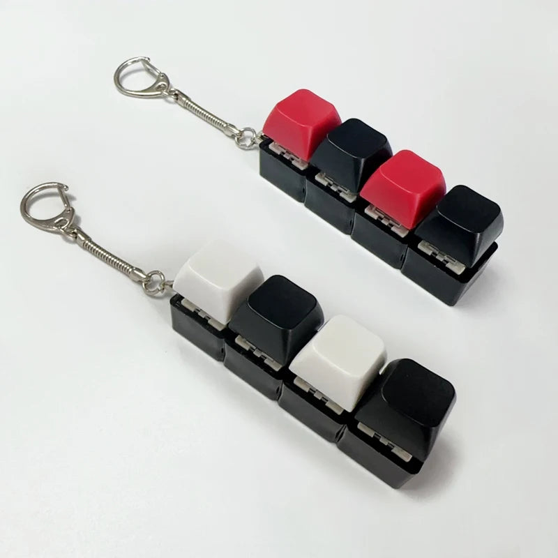 4Keys Keyboard Key Irritability Toy, Finger Pressure Relief Button, Adult Office Stress-relieving and Calming Key Chain Gift