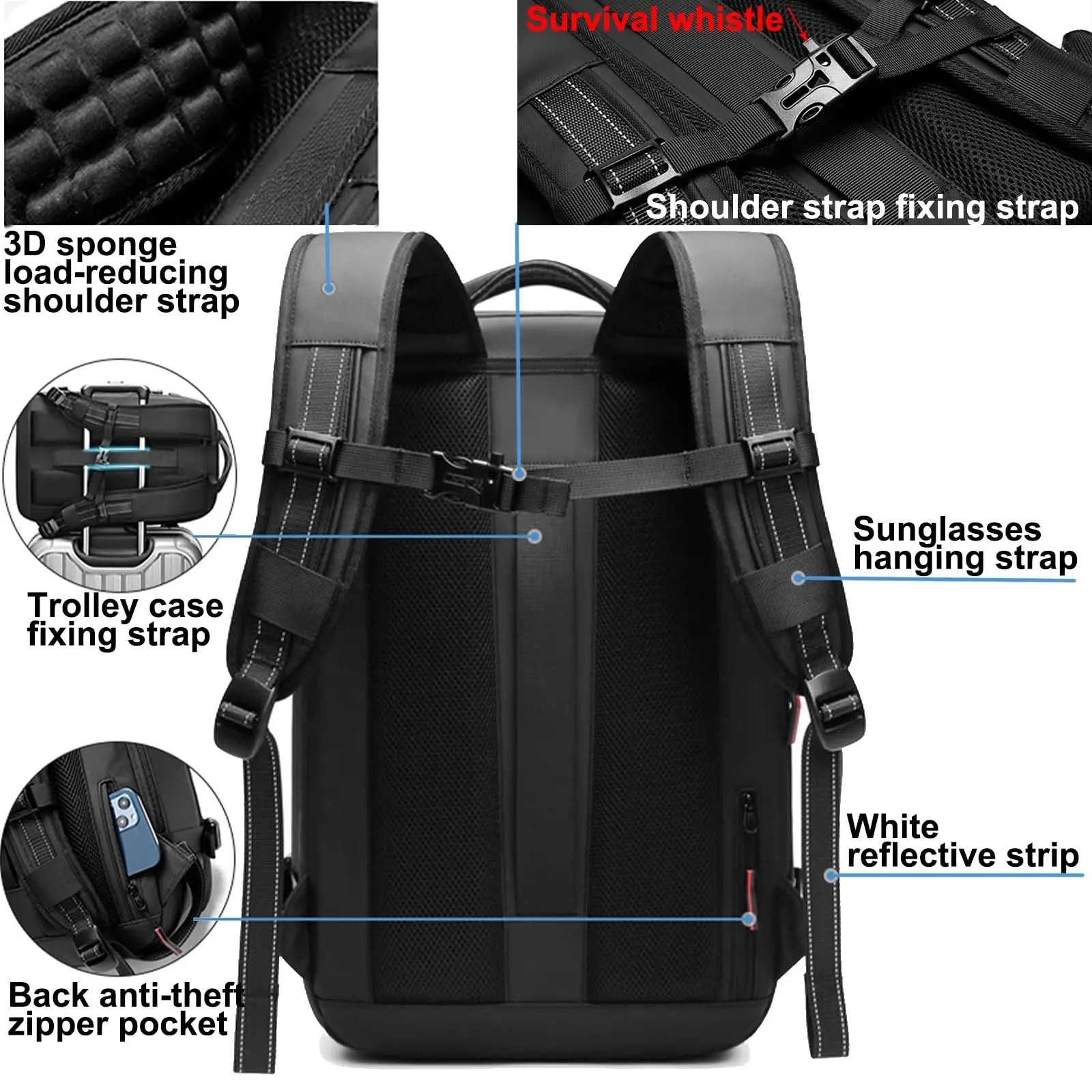 Vacpack Backpack, 60l Expandable Backpack With Vacuum Compression, Waterproof And Anti-theft Vacuum