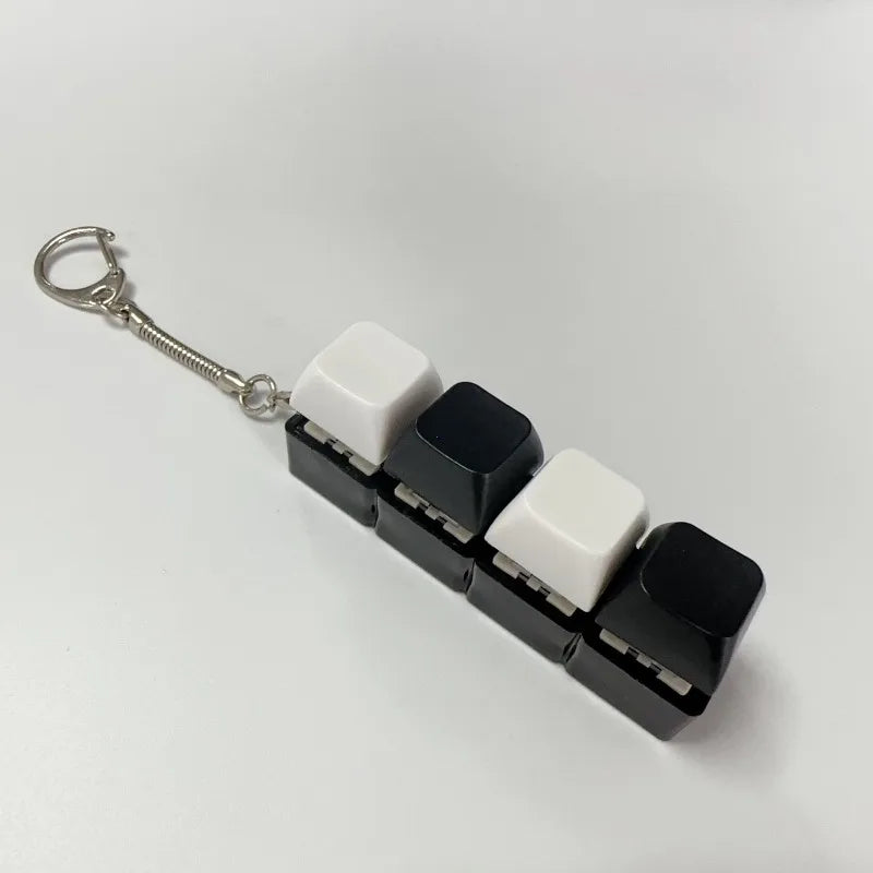 4Keys Keyboard Key Irritability Toy, Finger Pressure Relief Button, Adult Office Stress-relieving and Calming Key Chain Gift