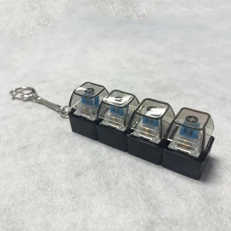 4Keys Keyboard Key Irritability Toy, Finger Pressure Relief Button, Adult Office Stress-relieving and Calming Key Chain Gift