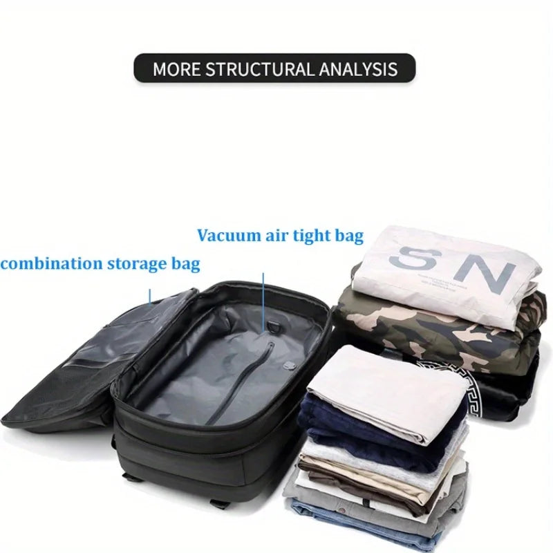 Vacpack Backpack, 60l Expandable Backpack With Vacuum Compression, Waterproof And Anti-theft Vacuum
